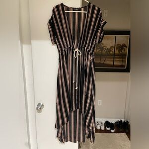 Black striped kimono top